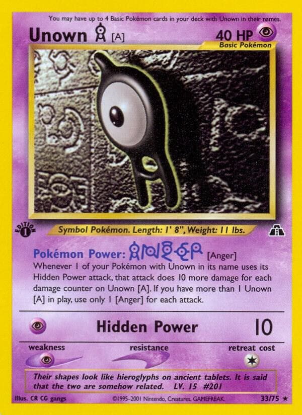 Unown [A] #33 — Neo Discovery