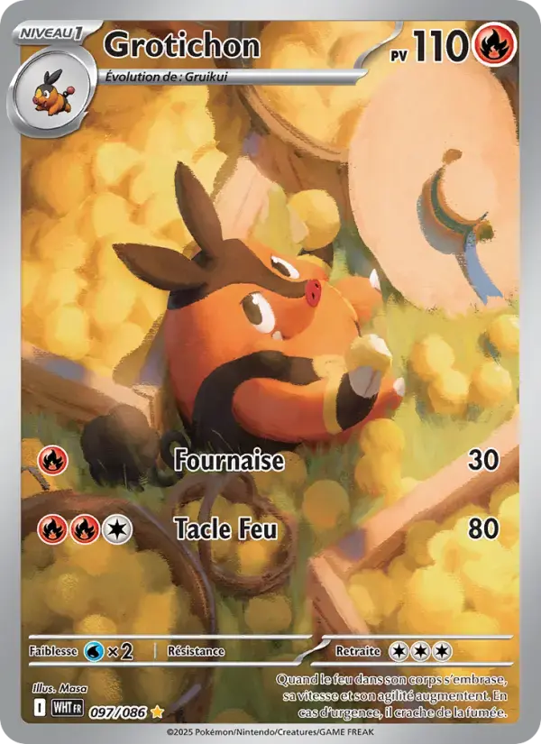 Carte Pokémon Grotichon #097 — Flamme Blanche