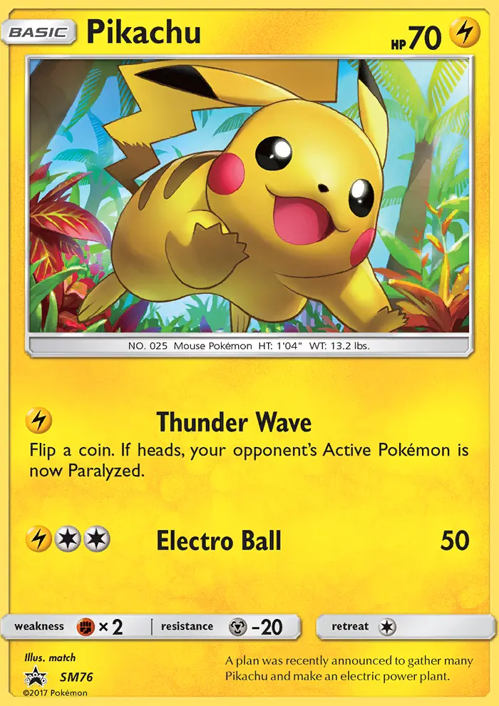 Carte Pokémon Pikachu #SM76 — Promos Soleil et Lune