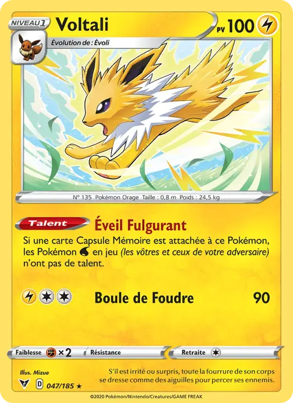 Carte Pokémon Voltali #47 — Voltage Éclatant