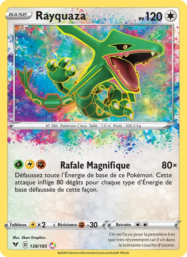 Carte Pokémon Rayquaza #138 — Voltage Éclatant