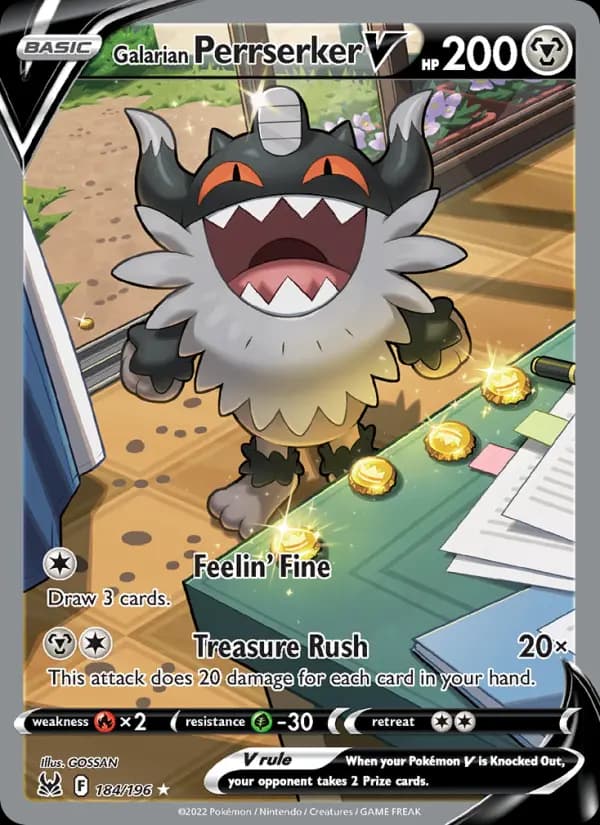 Galarian Perrserker V #184 — Lost Origin