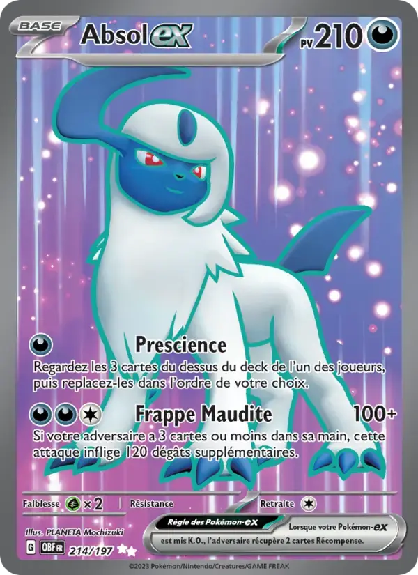 Carte Pokémon Absol-ex #214 — Flammes Obsidiennes