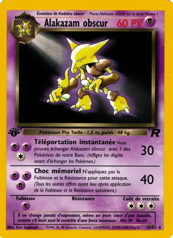 Carte Pokémon Alakazam obscur #18 — Team Rocket