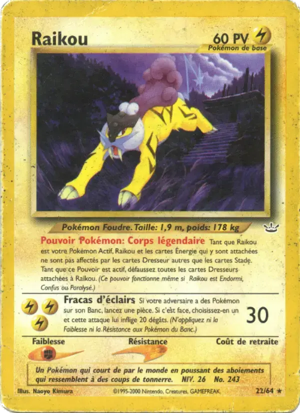 Carte Pokémon Raikou #22 — Neo Revelation