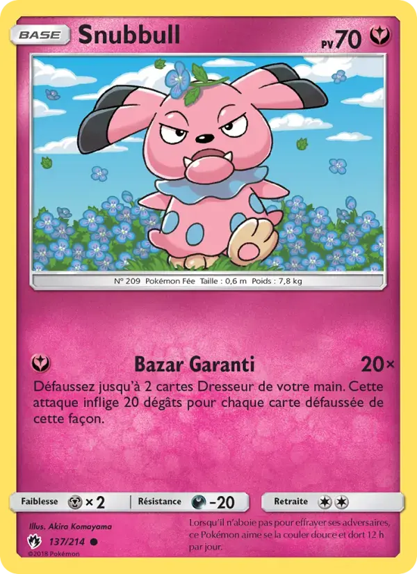 Carte Pokémon Snubbull #137 — Tonnerre Perdu
