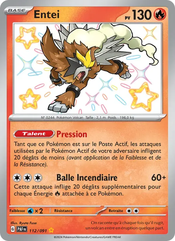 Carte Pokémon Entei #112 — Destinées de Paldea
