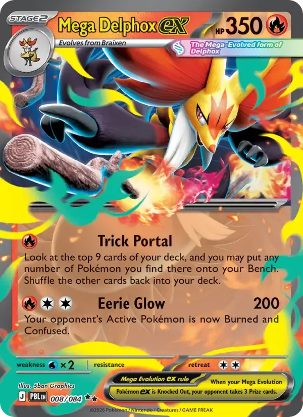 Mega Delphox ex #008 — Pitch Black