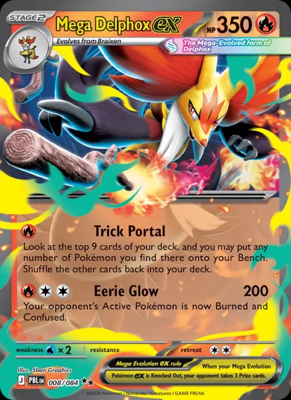 Mega Delphox ex #008 — Pitch Black