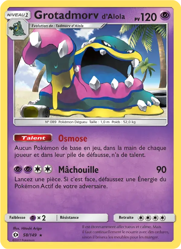 Carte Pokémon Grotadmorv d’Alola #58 — Soleil et Lune