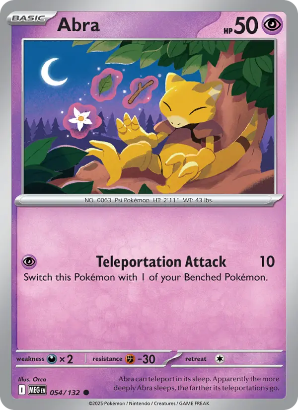Carte Pokémon Abra #054 — Méga-Évolution