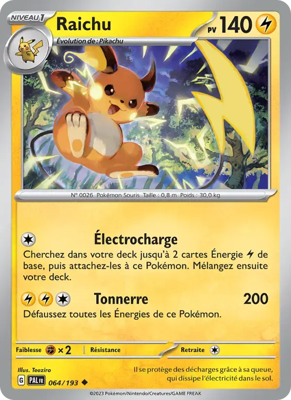Carte Pokémon Raichu #064 — Évolutions à Paldea