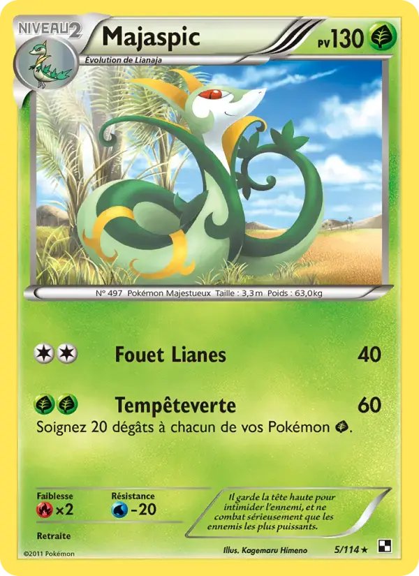 Carte Pokémon Majaspic #5 — Noir et Blanc