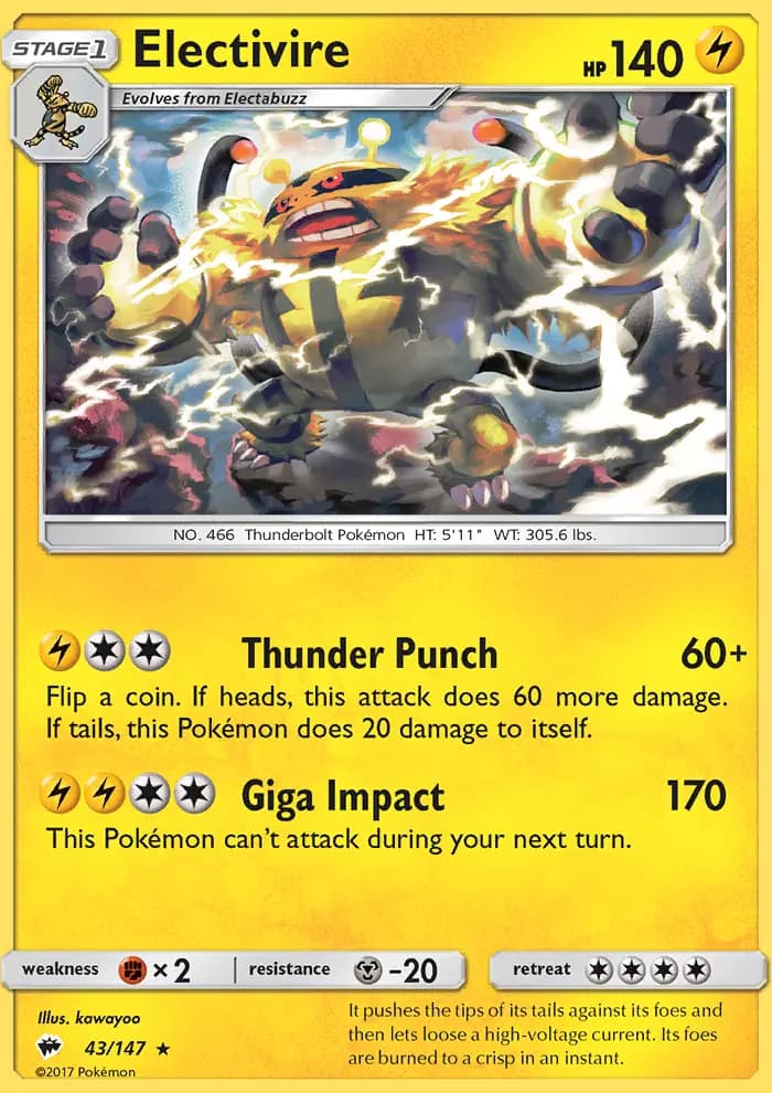 Electivire #43 — Burning Shadows