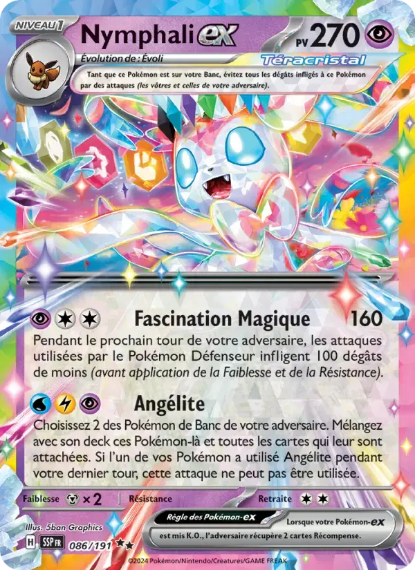 Carte Pokémon Nymphali-ex #086 — Étincelles Déferlantes