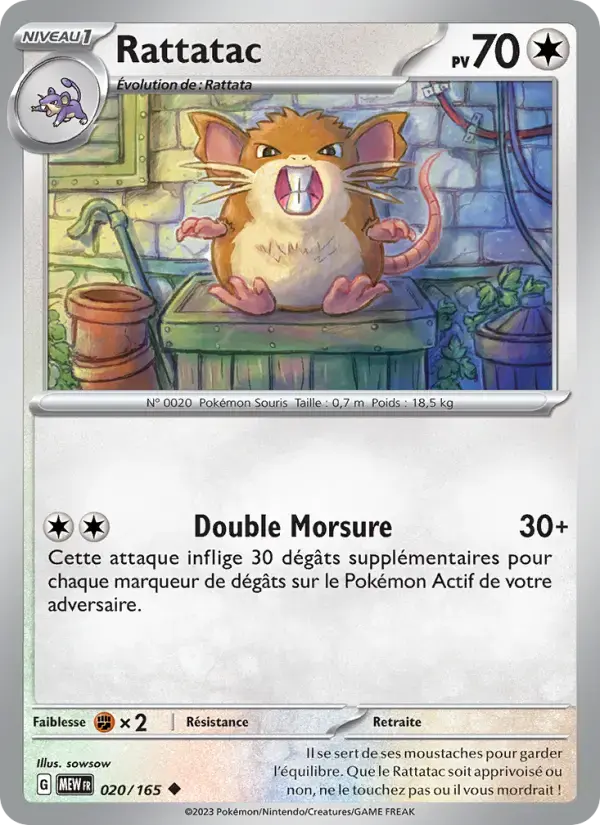 Carte Pokémon Rattatac #020 — Pokémon 151
