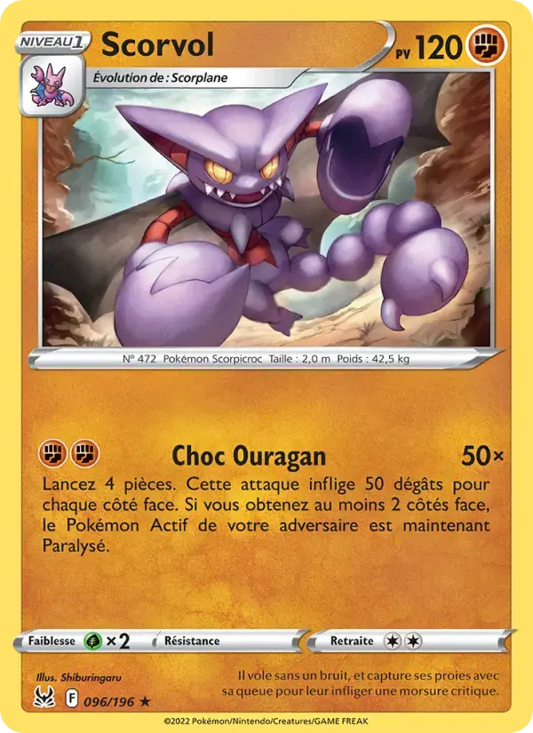 Carte Pokémon Scorvol #096 — Origine Perdue