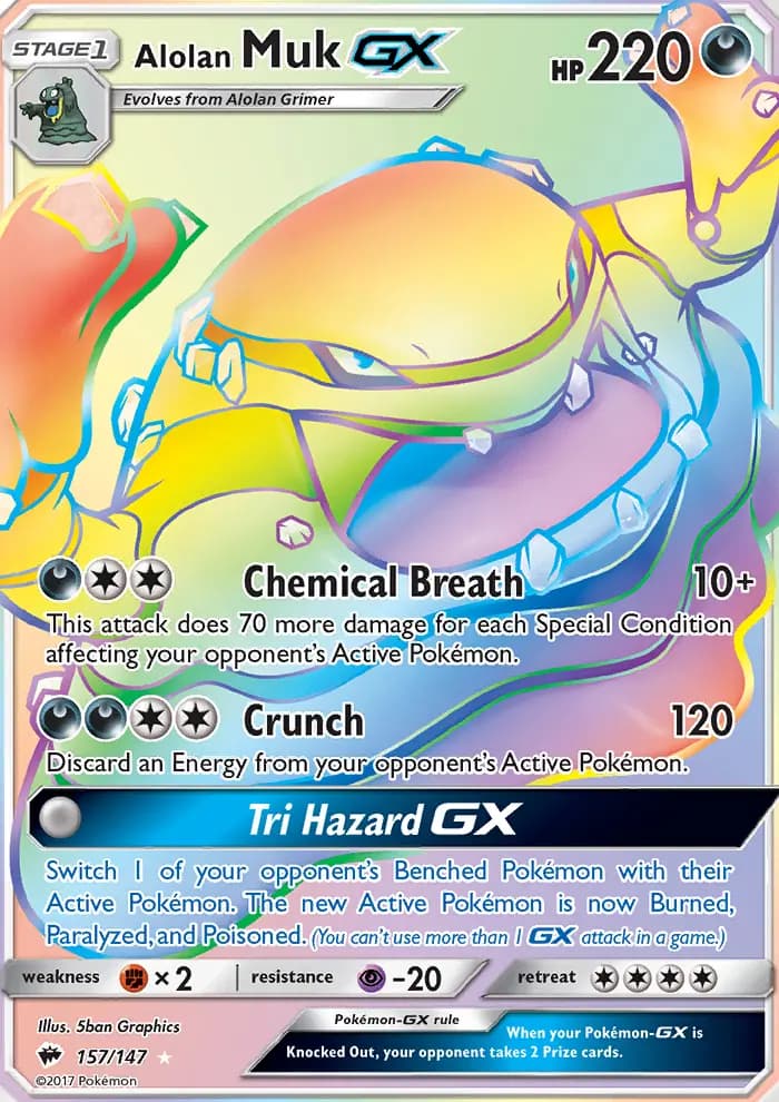 Alolan Muk GX #157 — Burning Shadows