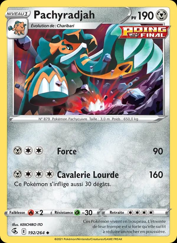 Carte Pokémon Pachyradjah #192 — Poing de Fusion