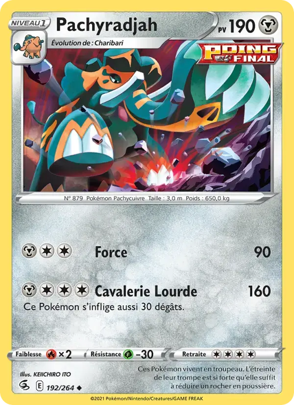 Carte Pokémon Pachyradjah #192 — Poing de Fusion