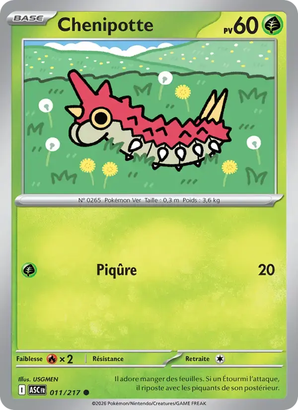 Carte Pokémon Chenipotte #011 — Héros Transcendants