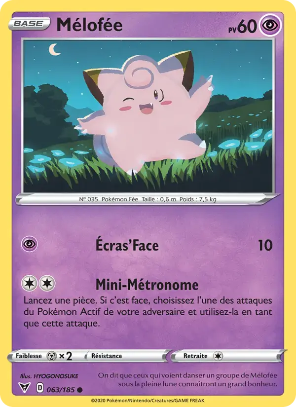 Carte Pokémon Mélofée #63 — Voltage Éclatant