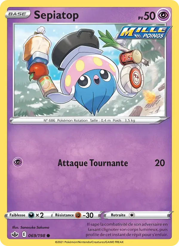 Carte Pokémon Sepiatop #69 — Règne de Glace