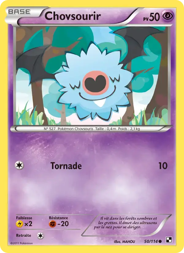 Carte Pokémon Chovsourir #50 — Noir et Blanc