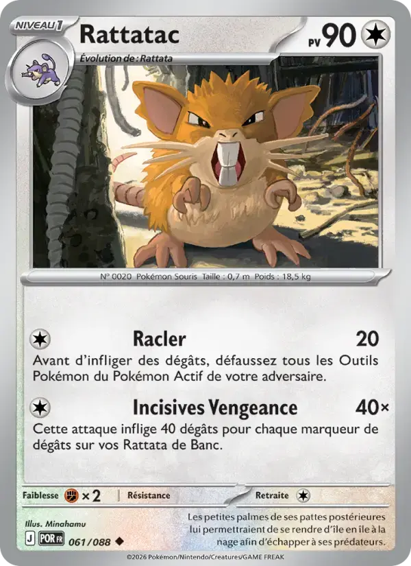Carte Pokémon Rattatac #061 — Équilibre Parfait
