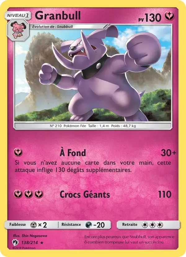 Carte Pokémon Granbull #138 — Tonnerre Perdu