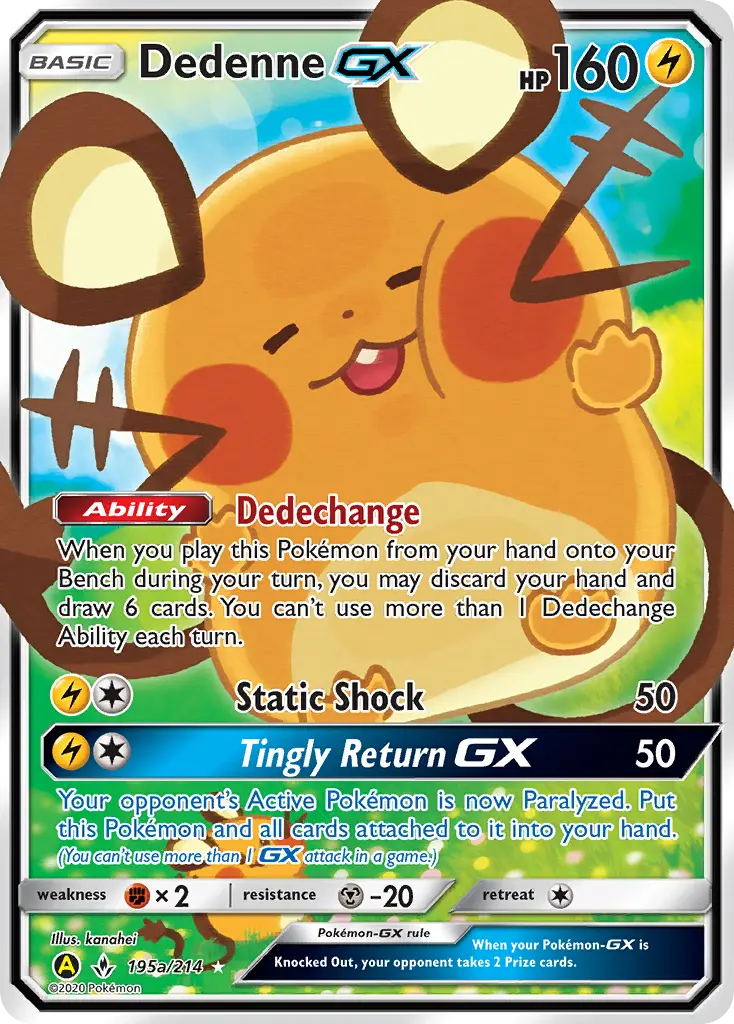 Carte Pokémon Dedenne-GX #195a — Alliance Infaillible