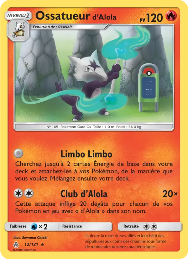 Carte Pokémon Ossatueur d’Alola #12 — Lumière Interdite