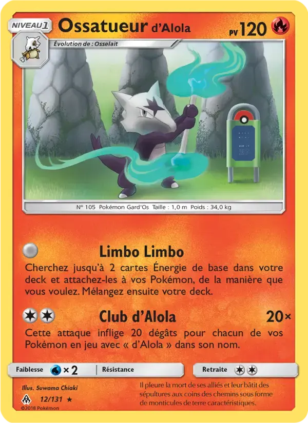 Carte Pokémon Ossatueur d’Alola #12 — Lumière Interdite