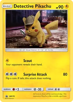 Carte Pokémon Détective Pikachu #SM170 — Promos Soleil et Lune