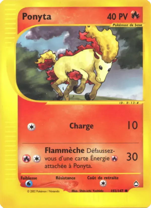 Carte Pokémon Ponyta #102 — Aquapolis
