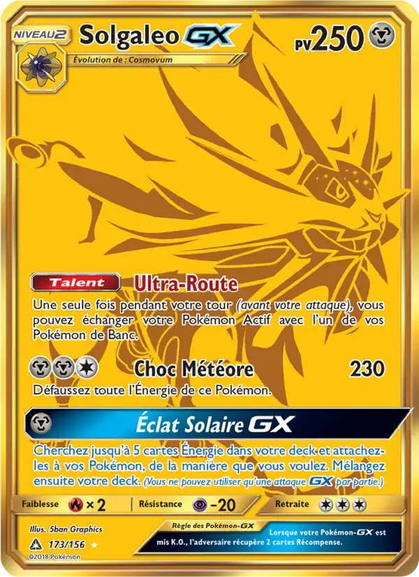 Carte Pokémon Solgaleo GX #173 — Ultra-Prisme