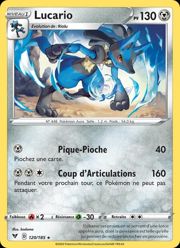 Carte Pokémon Lucario #120 — Voltage Éclatant