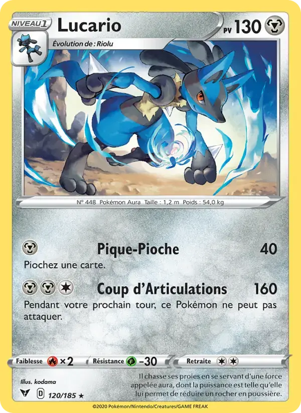 Carte Pokémon Lucario #120 — Voltage Éclatant