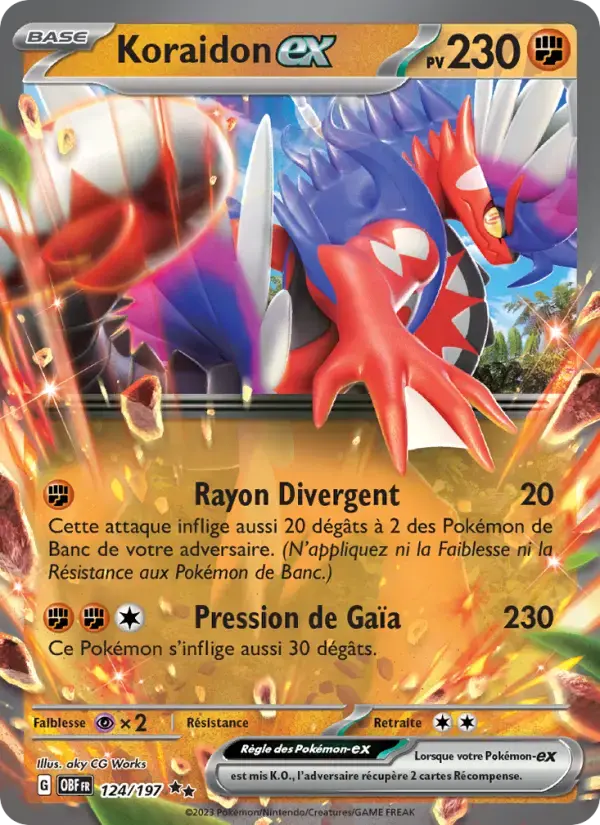 Carte Pokémon Koraidon-ex #124 — Flammes Obsidiennes