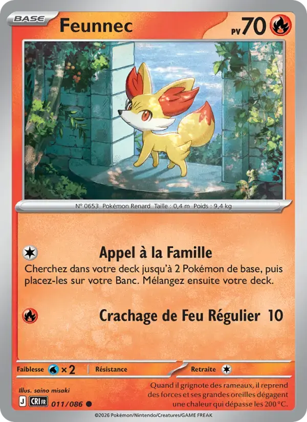 Carte Pokémon Feunnec #011 — Chaos Ascendant