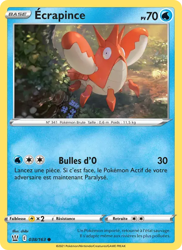 Carte Pokémon Écrapince #38 — Styles de Combat
