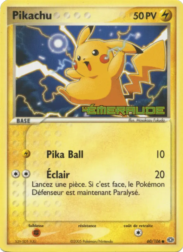 Carte Pokémon Pikachu #60 — Émeraude