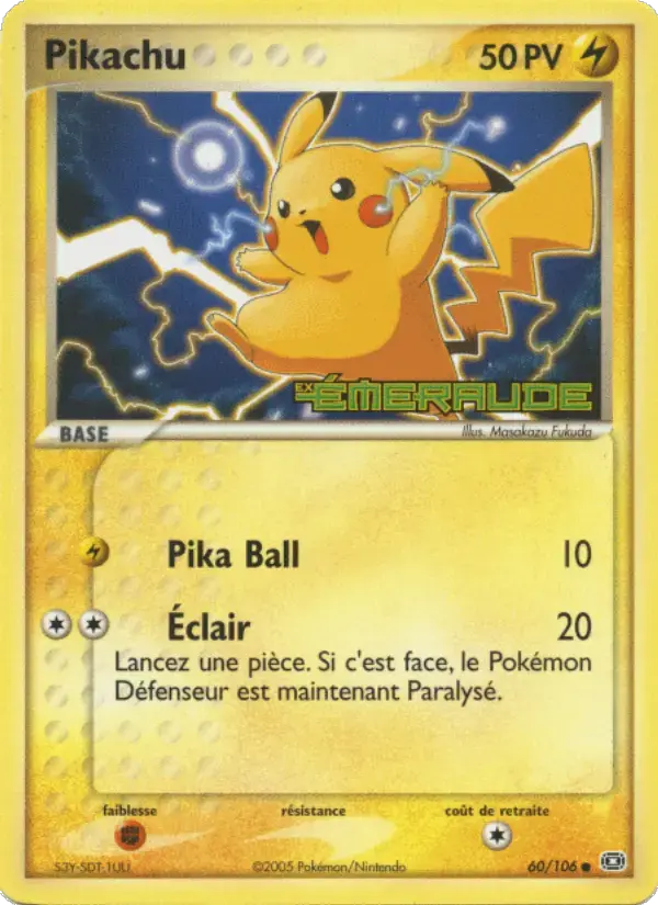 Carte Pokémon Pikachu #60 — Émeraude