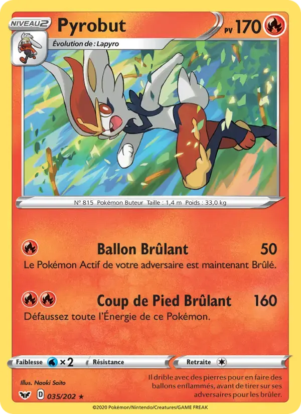Carte Pokémon Pyrobut #35 — Épée et Bouclier
