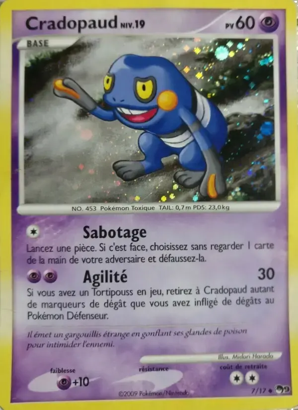 Carte Pokémon Cradopaud #7 — POP 9