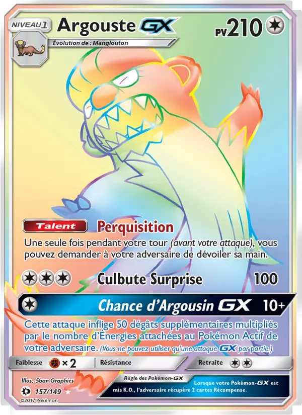 Carte Pokémon Argouste GX #157 — Soleil et Lune