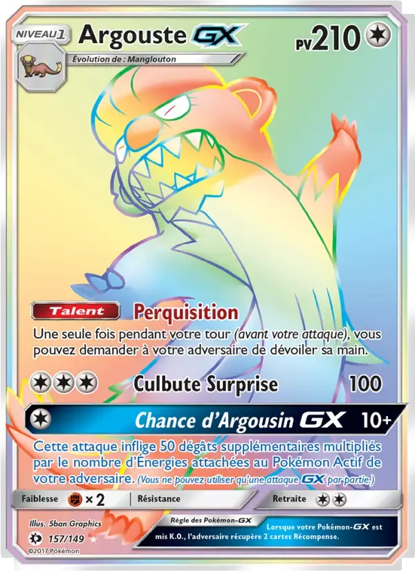 Carte Pokémon Argouste GX #157 — Soleil et Lune