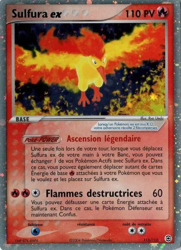 Carte Pokémon Sulfura ex #115 — Rouge Feu & Vert Feuille