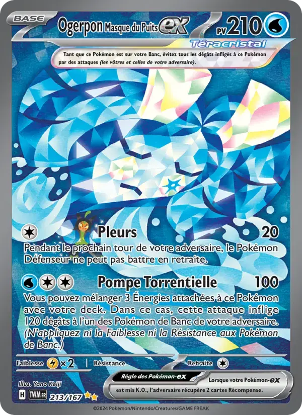 Carte Pokémon Ogerpon Masque du Puits-ex #213 — Mascarade Crépusculaire