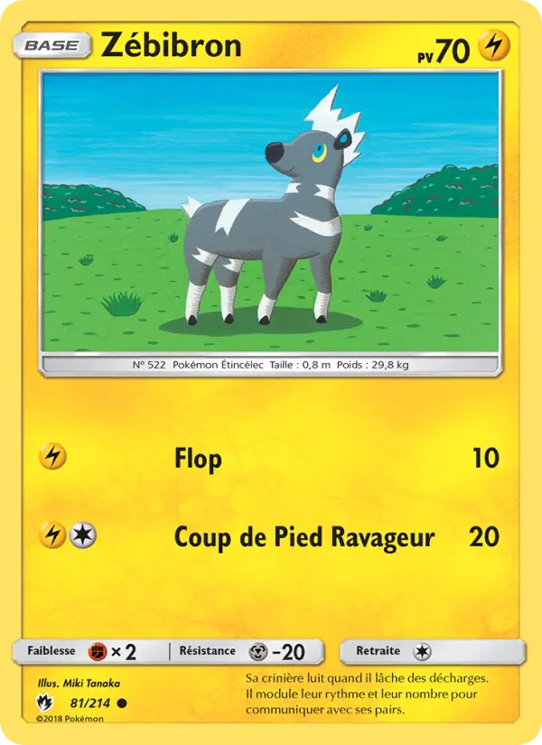 Carte Pokémon Zébibron #81 — Tonnerre Perdu